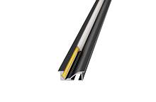 Профиль врезной LR2409-L3-MBL 24*9*3000 алюминиевый для светодиодной ленты в комплекте с матовым экраном, 2 заглушки (глухая и с отверстием), черный — купить оптом и в розницу в интернет магазине GTV-Meridian.